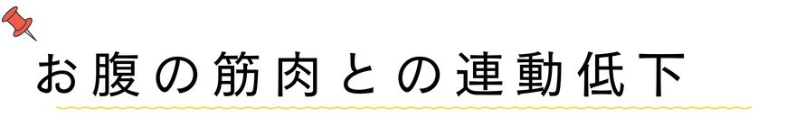 お腹の筋肉との連動低下